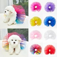 ZZOOI Pet Cat Princess Dress Colorful Rainbow tutu skirts For small Dogs multi Layer Mesh Clothes sweet Cat wedding Party Clothing