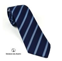 Giorgio Del Sarto Necktie 7.5 cm Navy Blue with Fabric Texture เนคไทสีน้ำเงิน กรมมีเท็กเจอร์