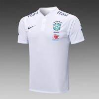 2022 2023 ล่าสุด C941 เสื้อโปโลแขนสั้น ลายทีมชาติฟุตบอลบราซิล สีขาว ไซซ์ S - XXL 2223