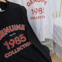 อเมริกันย้อนยุคเสื้อยืดสตรีหลวมด้านบน2022ฤดูร้อนใหม่1985ปีจดหมายพิมพ์แขนสั้นคู่ Tee ท็อปส์แฟนแฟนของขวัญ