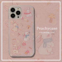 เคสโทรศัพท์ IMD ดอกไม้กระต่ายสีชมพู INS ใช้ได้กับ iPhone 15 14 Plus 13 12 11 Pro Max 14 Plus IPhone15สองพิมพ์ TPU นุ่มฝาหลังปลอกทนต่อสิ่งสกปรก