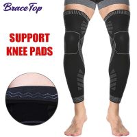 BraceTop Long Leg Compression SleevesFull Leg Sleeve Long Knee Brace Knee Support Protect BasketballFootball Knee Pain Relief