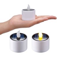 【CW】 Solar LED Candle Light Outdoor Waterproof Tea Lights Electronic Flickering Lamp Garden Home Decor