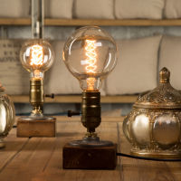 Vintage Industrial LED Table Lights With Dimmer Switch Edison Bulb Wood Desk Lamp R Home Decor Creative Art Gift Night Light