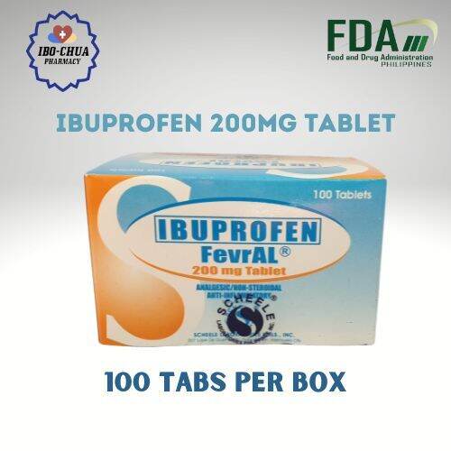 Ibuprofen 200mg (FEVRAL) Analgesic/ Pain Relief 100 tablets Lazada PH