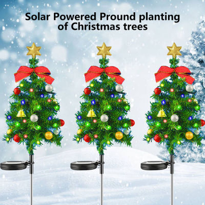 ต้นคริสต์มาสพลังงานแสงอาทิตย์,ต้นไม้ LED กันน้ำสำหรับตกแต่งภายนอกทางเดินสนามหญ้าตกแต่งสวนไฟแต่งสวนสนามหญ้า