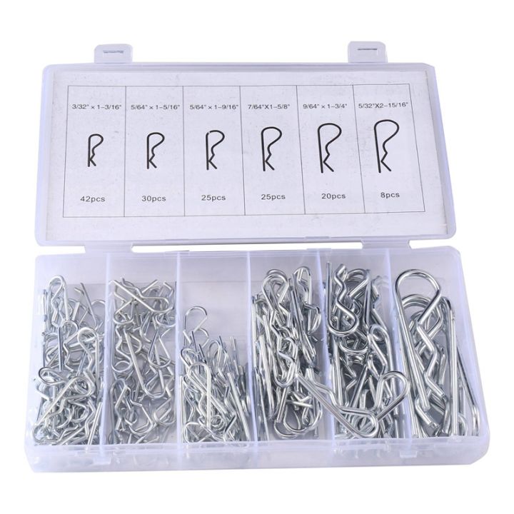 150pc Set Fastener R Type Cotter Pin Pin R Type Cotter Pin Cotter Pin Split Assortment Kit Steel 