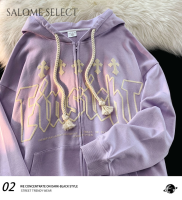 SALOME SELECT เสื้อฮู้ด เสื้อแขนยาวอบอุ่น หลวมและสบาย สบายๆ สไตล์ เท่ ทันสมัย WWY2300J0R 42Z231017