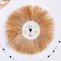 Cartoon Lion Head Hanging Decorations INS Nordic Hand Kids Room Decor Cotton Thread Weaving Animal Ornaments Wall Hanging