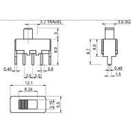 อุปกรณ์สวิตช์สลับ ss12 f44 3 pin แบบแนวตั้ง ความยาว 5 มม. 20 ชิ้น