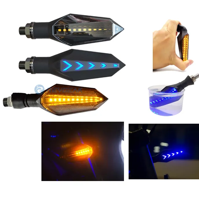 REYGEAK A Pair 12V Amber Running Light Universal Motorcycle LED Turn