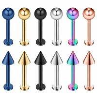 Stainless Steel 16G Labret Lip Piercing Lot Jewelry Cartilage Piercing Stud Labret Earring Pack Helix Piercing Lot Labret Bar Body jewellery