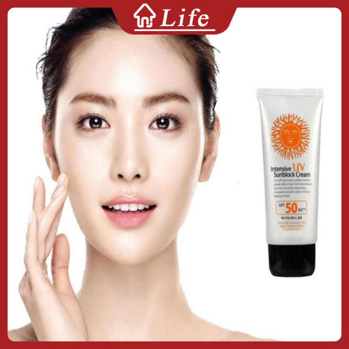 Intensive Uv Sunblock Cream Spf50 Pa 70ml Natural Vitamins Prevent Sun Exposure Block Uv 6410