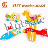 【hot sale】 ☋❆♞ B02 Children DIY Wooden Graffiti Boat Painting Airplane Model Kids Handmade Kindergarten Educational Toy