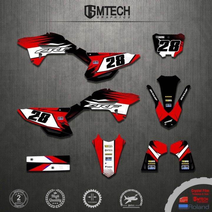 DSMTECH Graphics DECALS STICKERS Kits For HONDA 2021 2022 2023 CRF450R ...