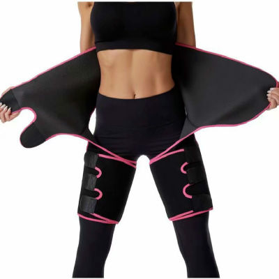 Dreastern 3 in 1 Women High Waist Thigh Trimmer Neoprene Sweat Shapewear Slimming Leg Body Shapers Waist Trainer Slimming Belt