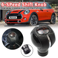 ใหม่6ความเร็วรถเกียร์เปลี่ยนลูกบิด MT ก้าน S Hifter ลูกบิดหัวหนังสีดำ ABC สำหรับ Mini Cooper F54 F55 F56 F57 F60 7641999