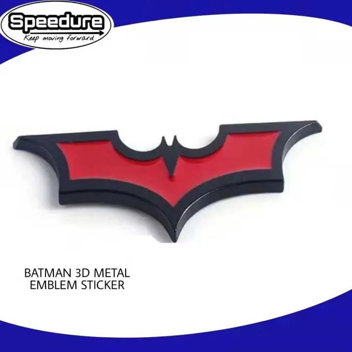 Batman Logo Wing Black Red Small 3D Metal Emblem Sticker | Lazada PH