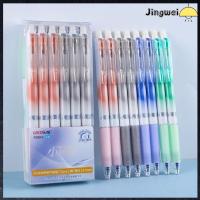 JINGWEI 12PCS พับเก็บได้ ปากกาเจล สามารถลบได้ หมึกสีดำ ปากกา0.5มม. ของขวัญสำหรับเด็ก กับยางลบ