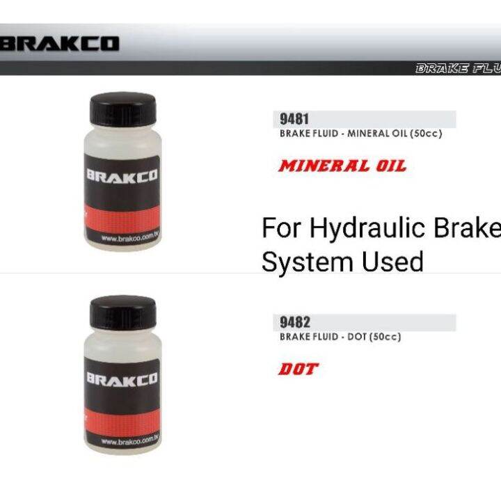 Brakco Hydraulic Brake Fluid Mineral Oil And Dot for bike Lazada