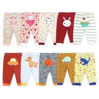 [5Pcs/lot Random Color]100 Cotton Baby Pants Cartoon Print Newborn Baby Clothes Spring Autumn Toddler Leggings 0-24 Months