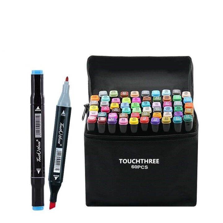 touchthree-optional-color-alcohol-based-art-marker-dual-head-sketching-marker-brush-pen-for-artist-drawing-school-art-supplies