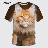 2023 newSummer New Cute Fashion Cat 3D Printed tee shirt Short sleeve personality T-shirt
