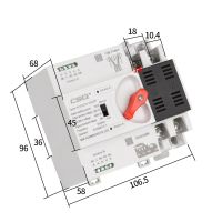 รางเหล็ก CSQ รางดินแบบ2P ATS 220V ส่งกำลังสองระบบอัตโนมัติสำหรับ63A โซลาร์100A สวิตช์สลับไฟฟ้า