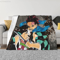 2023 Demon Slayer Tanjiro Kamado Anime Fleece Throw Blanket Warm Flannel Kimetsu No Yaiba Nezuko Kamado Manga Blanket Couch Quilt High quality blankets！