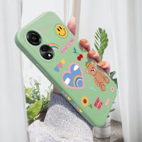 เคสโทรศัพท์สำหรับ OPPO A78 4G เคสโทรศัพท์ดีไซน์ลายการ์ตูนหมีสีสันสดใสเคสกล้องคลุมทั้งหมดปลอกซิลิโคนน้ำรูปแบบขอบสี่เหลี่ยม