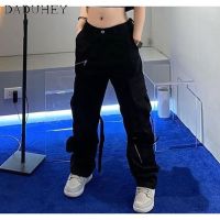 DaDuHey Mens and Womens Spring 2022 Functional Loose Cargo Pants Korean Style Fashion Brand Trendy Fashion Zipper Straight Casual Pants