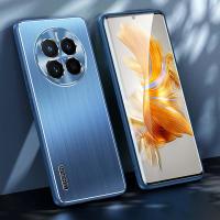 อลูมิเนียมขัดเงาเคสสำหรับ Huawei Mate 50 30 40 Pro Plus เคสโทรศัพท์มือถือขอบซิลิโคนใบมีดโลหะฝาครอบด้านหลังแข็งกันแรงกระแทก