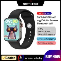 NORTH EDGE สมาร์ทวอท์ชโทรผ่านบลูทูธ NFC นาฬิกาสมาร์ทวอทช์แบบกำหนดเองสำหรับผู้ชาย1.9นิ้ว60เฮิรตซ์ IP68กันน้ำ KirkCr