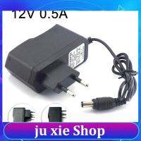 JuXie store AC to DC 100-240V Camera Power Adapter Supply Charger 12V 0.5A 500mA for LED Strip Light 5.5mmx2.1mm US/EU/AU