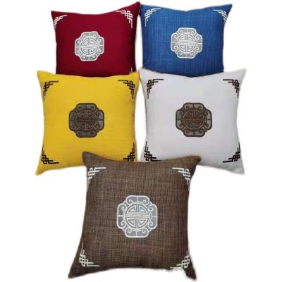 [COD] embroidery cushion living room bedside large backrest pillowcase without core linen summer