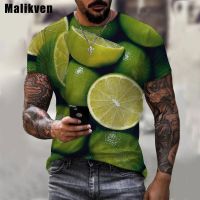 Green Lemon 3D Print T Shirt Summer Men Tangerine T-shirt Short Sleeve Digital Orange 3D Printed T-Shirts