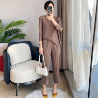 Two Piece Of Clothings Folding Foreign Gas Reduction Fashion Set Women Spring And Autumn 2023 New Loose Top Straight Pants