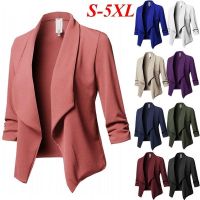 ✓ S-5XL Women Plus Size 3/4 Sleeve Blazer Open Front Short Cardigan Work Office Suit