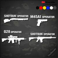 ชุด3 สติกเกอร์รูปปืน Mossber g /Colt M45A1/HK G28/Derya MK12 สติกเกอร์ติดรถยนต์ งานไดคัท สะท้อนแสง3M+ไม่สะท้อนแสง