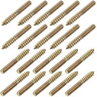 uxcell 20pcs Hanger Bolt Double Headed Bolt Self-Tapping Screw M4 M6 Thread Dual End 25/30/35/40/50/60mm Length for Furniture Nails Screws Fasteners