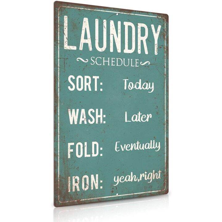 Funny Laundry Room Decor Metal Tin Sign (Laundry Schedule) | Lazada.co.th