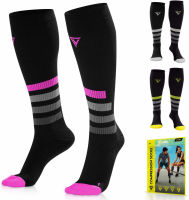 LANGOV Compression Socks For Women &amp; Men Circulation (2 Pairs) - 20-30mmhg 2 Pairs Pink Large-X-Large