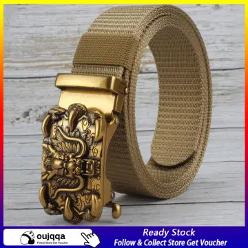 Genuine Leather Men Belt Designer Dragon V Buckle Cowboy Luxury Belts for  Men