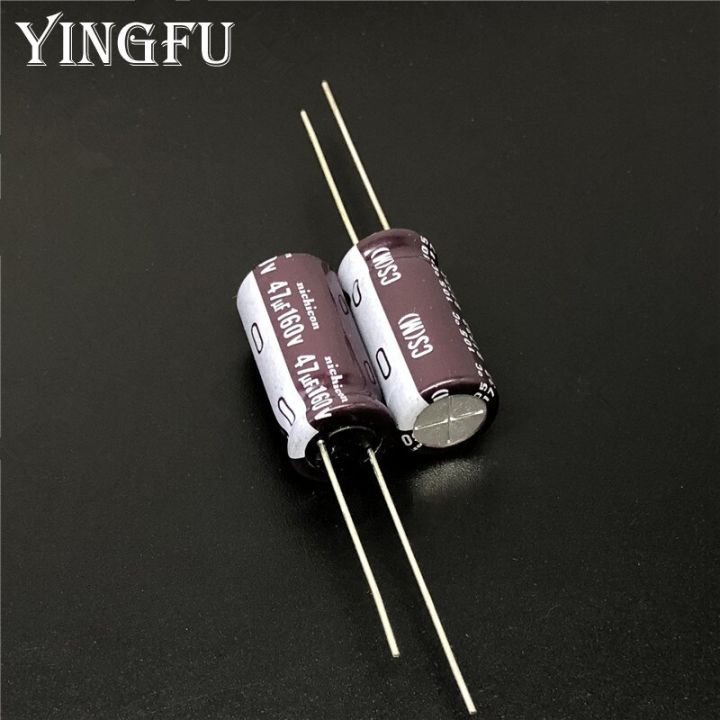 5pcs-50pcs-47uf-160v-nichicon-cs-series-10x20mm-high-ripple-current-high-reliability-160v47uf-aluminum-electrolytic-capacitor
