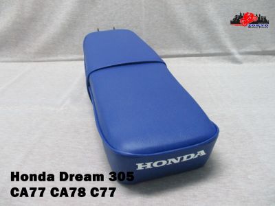 HONDA DREAM 305 CA77 CA78 C77 DOUBLE SEAT COMPLETE "BLUE" with LETTER // เบาะหมูยักษ์ (รูปิด) สีน้ำเงิน พร้อมตัวอักษรฮอนด้า สินค้าคุณภาพดี