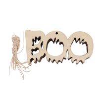 10pcs Wooden Halloween BOO Pendant Small Hangings Pendants Props for DIY Party Decor Supplies