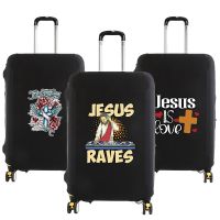 Suitcase Protective Covers Jesus Print Thick Elastic Luggage Cover Protector for 18 -28 Bag Suitcase Trolley Travel Bag Case