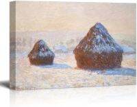 Claude Monet Wheatstacks Impressionist ศิลปะบ้านศิลปะผ้าใบศิลปะสมัยใหม่12X18นิ้ว