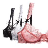 Plus Size D E Cup Lace Bra Top Female Lingerie Unlined Transparent Bras For Women Push Up Sexy Underwear Embroidery Brassiere
