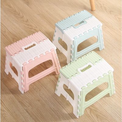 ：“{—— Fishing Camping Folding Stool Multiftional Foldable Plastic Hiking Fishing Chair Children Colorful Small Bench Step Stool
